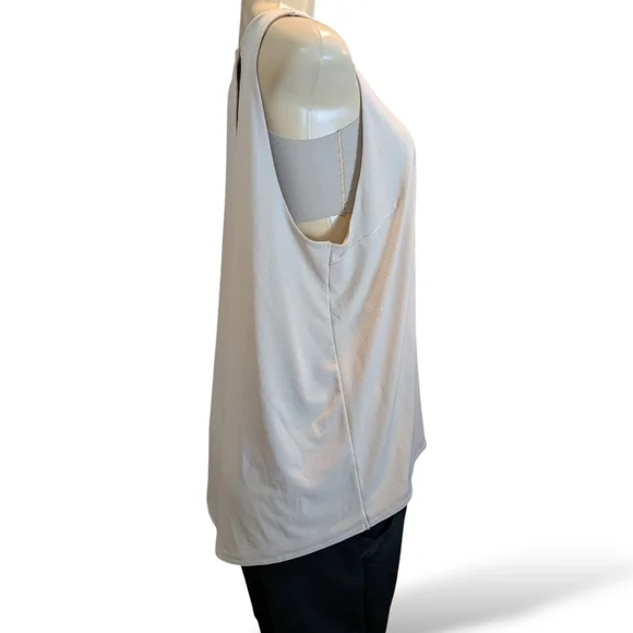 Express Cream Dressy Long Hem Double Lined Sleeveless Tank Top Women's Large NWT - Picture 12 of 16